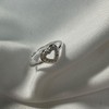 Sterling Silver Open Heart Clear CZ Adjustable Ring