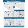 Pull Out LED Bathroom Faucet, 4 Modes Single Handle Waterfall