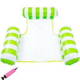 TooToo Water Hammock Lounger, Inflatable Pool Floating Bed Rafts, Swimming Chair Toys (Green)