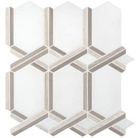 Royal Link 13 in. x 11.81 in. x 10mm Polished Marble Mesh-Mounted Mosaic Tile - 5 Pack Set - 5 Sheets (5.35 sqft)