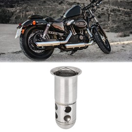 F FIERCE CYCLE 60mm Universal Motorcycle Exhaust Pipe Baffle Muffler Can Baffle Silver Tone