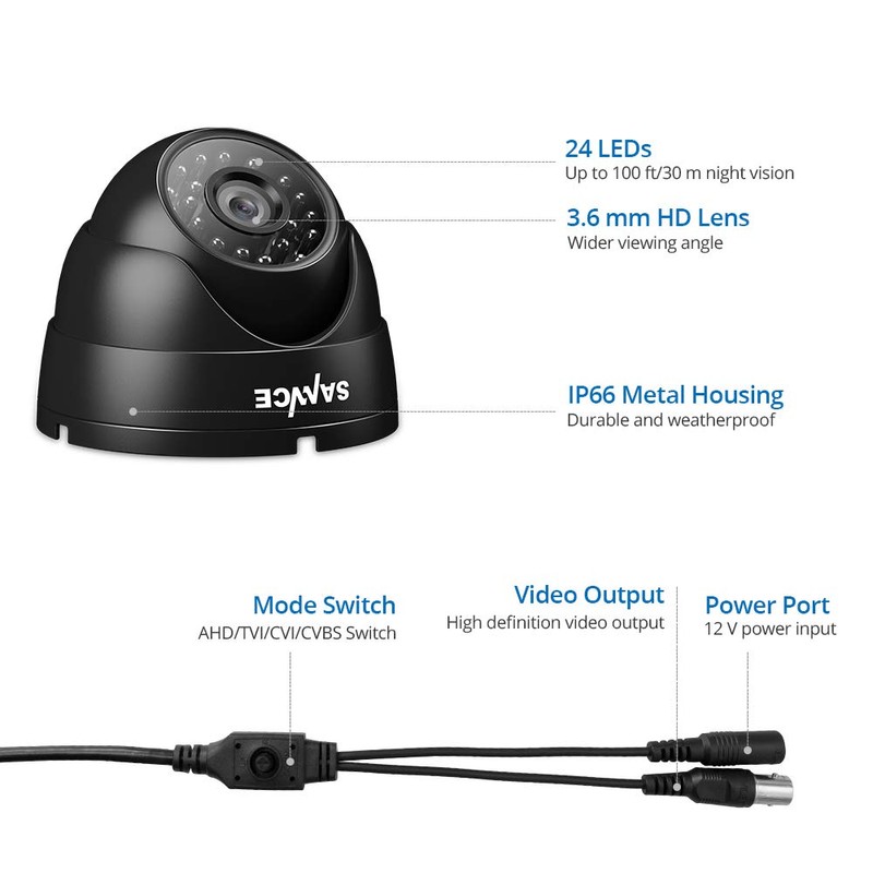 SANNCE 1080P Security CCTV Dome Camera AHD/TVI/CVI/CVBS 4-in-1 for Analog