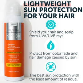 Premium SPF 30 Hair Sunscreen | Aerosol Spray | UV Protection for Scalp & Hair | Non-Greasy | Prevents Sunburn & Color Fade | 4.06 fl oz