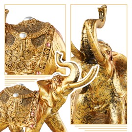 AWENDIETOU Lucky Elephant Statue,7" Elegant Elephant Figurine for Home Decor Unique and Sophisticated Ornament for Living Room, Table Centerpiece Shelfand Office Adds Charm and Good Luck