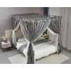 AIOOO 4 Corners Post Princess Curtain Bed Canopy Double Layer