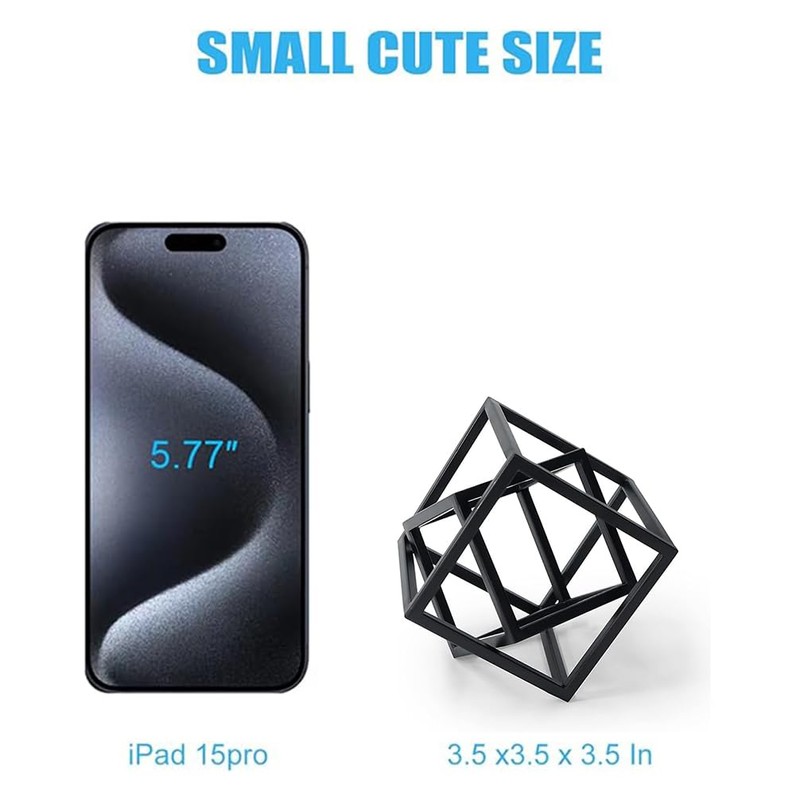 DreamsEden Small Geometric Sculpture, Metal Cube Decorative Ornaments Modern Home