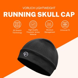Vorlich Unisex, Running Beanie Hat, Lightweight Running/Athletic Hat, Beanie, Cap, Skully Black, Black, One size