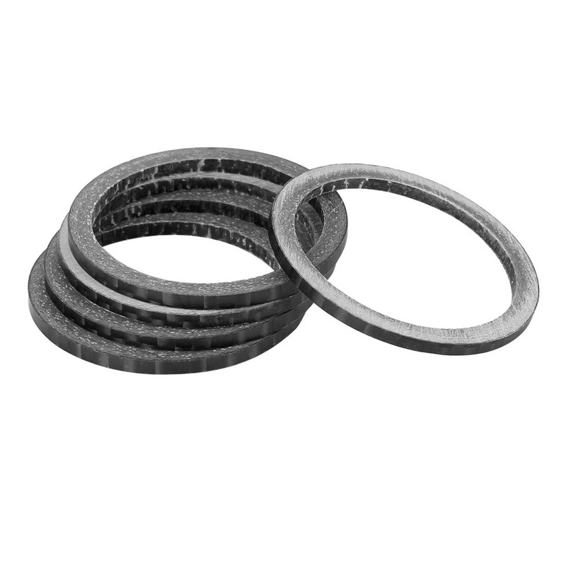 X AUTOHAUX 5pcs Headset Spacer Matte Black Carbon Fiber Handlebar