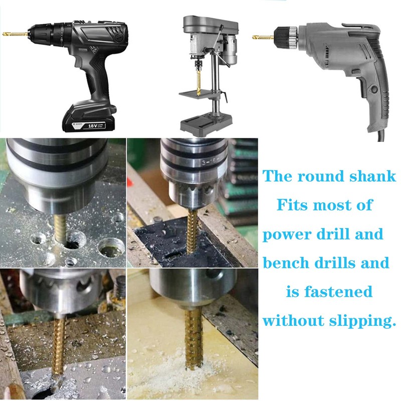 Yuentoen Sawtooth Drill, Titanium Coated HSS Milling Drill Set, Milling