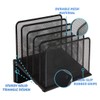 1InTheOffice Metal Mesh File Organizer, Black Wire Mesh 5 Section