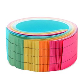 100 Pack Colored Sentence Strips for Teacher Supplies, Classroom, Lined Paper Borders for Writing Words (5 Colors, 3 x 24 in)