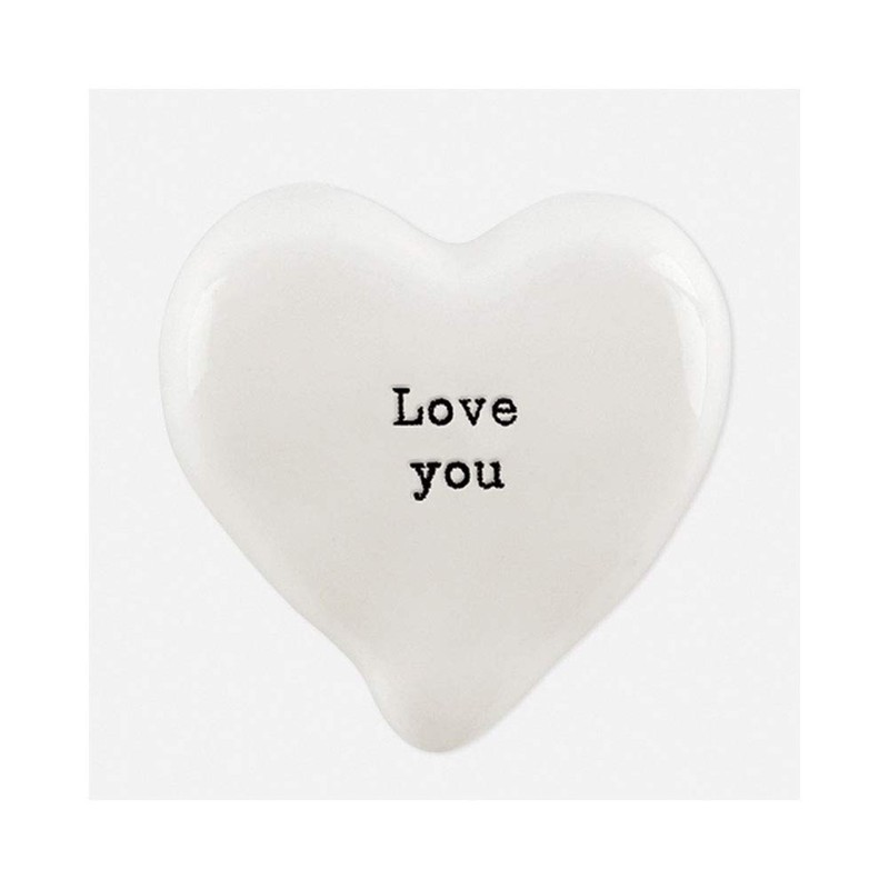 East of India White Heart Token - Love You