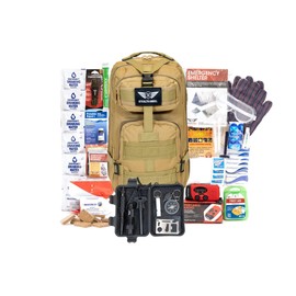 Stealth Angel 1 Person Tan 72 Hour Emergency Kit - Survival Bag for Earthquakes, Hurricanes, and Other Natural Disasters