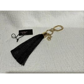 Victoria's Secret Keychain Purse Tag Black /Gold Tassel Super Cute! New