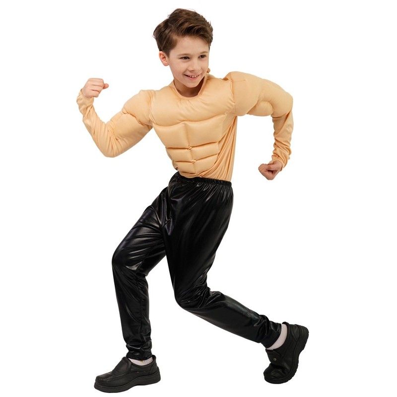 Boys Strong Muscle Shirt Costume (10-12Y)
