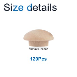 INCREWAY 120pcs 15x10mm Beech Wood Plugs, Beech Wood Hole Plugs, Flush Type Wooden Button Plugs, Wood Stair Cover, Furniture Cork