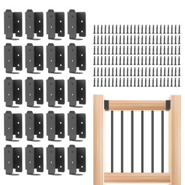 Meruzy 20 PCS Steel Deck Railing Brackets Connectors, 2x4 Brackets for Wood Fence Railing Handrail