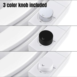 ADDOT Toilet Bidet Dual Nozzle Left and Right Hand Side Convertible, 3 Color knobs
