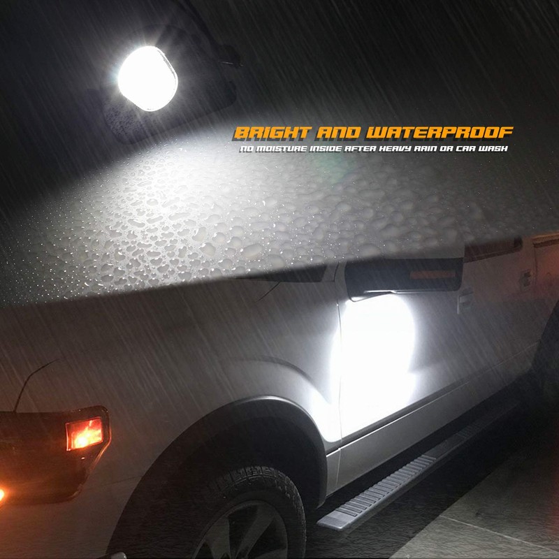 RUXIFEY LED Side Mirror Puddle Lights Replacement Compatible with 2010-2018