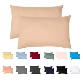 Livessa Set of 2 Pillowcases, 40 x 60 cm, Concealed Zip on the Long Side, Pillowcase Made of 100% Cotton Jersey Fabric, Ultra Soft and Breathable, Oeko-Tex Certified
