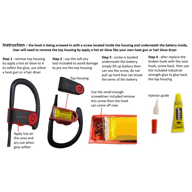 Unbranded Replacement Ear Hook Loop Left+Right+Too