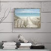 Beach Picture Wall Art Framed: Coastal Pathway to Ocean Painting