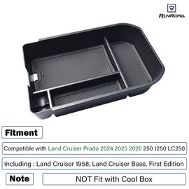 RUNROAD Center Console Organizer Tray Compatible with Toyota Land Cruiser Prado 2024 2025 2026 250 J250 LC250 Accessories, Armrest Dividers Secondary Storage Box For Prado Middle Console Tray