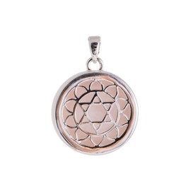 Berk Symbol Jewellery, Heart Chakra Pendant, Zinc alloy silver-plated, Quartz