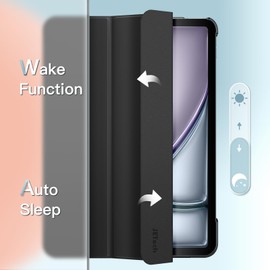 JETech JETech Case for iPad Air 13-Inch M3/M2 (2025/2024), Slim Stand Hard Back Shell Smart Cover with Auto Wake/Sleep (Black)