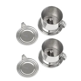Opemg Set di 2 filtri da caffè vietnamiti in acciaio inox caffettiera a goccia infusione tazza di infusione teiera senza bisogno di carta gocciolamento filtro macchina per caffè elaborazione attraente