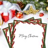 AnyDesign 60 Sheet Christmas Stationery Paper Red Green Poinsettia Flower