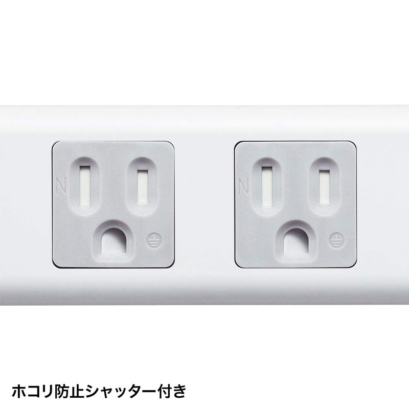 Sanwa Supply TAP-SH3625MG3P Shutter Tap (3P, 6, 8.2 ft (2.5