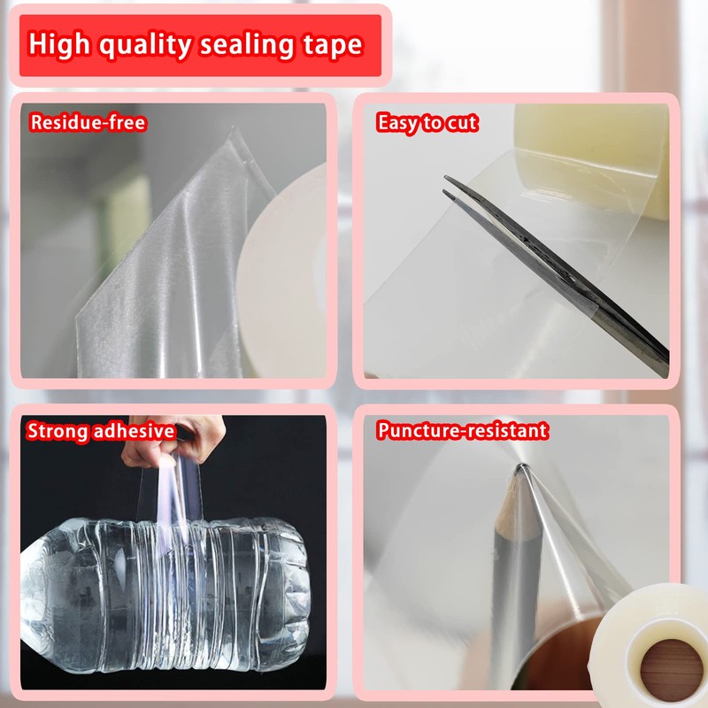 Birllaid Transparent Window Weather Sealing Tape, 3 Inch x 33