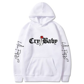 Lil Peep Hoodies Sweatshirts Pullover Hip Hop Streetwear Casual White Hoody Tops Fashion -White-M