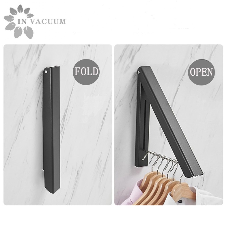 Laundry Drying Rack, Wall Mounted Retractable Clothes Hanger, Aluminium Home