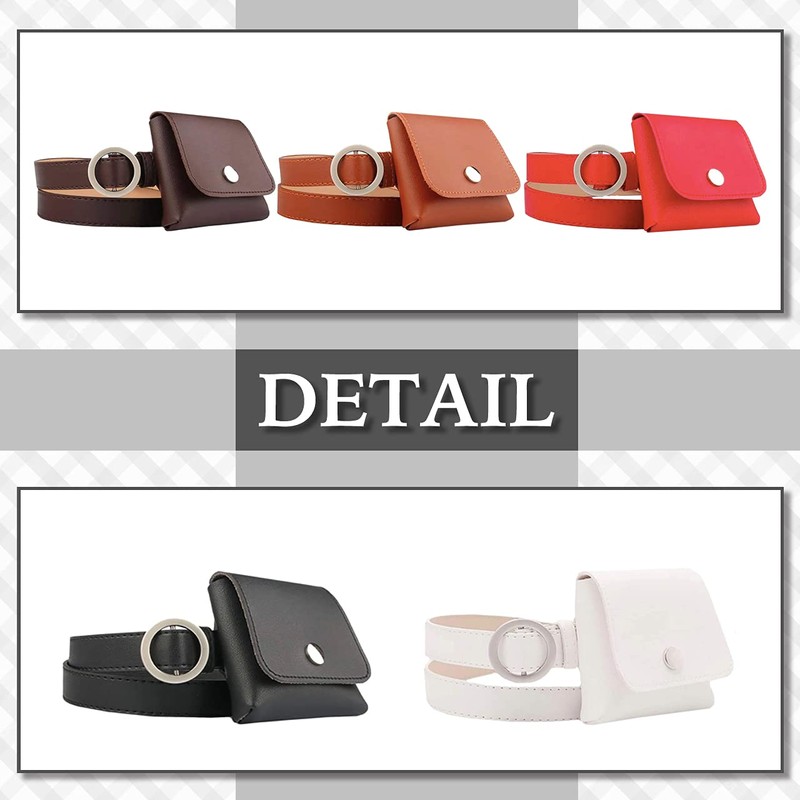 CHROME CRANE BLT036 Women's Leather Belt, Waist Bag, Pouch, Small
