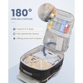 LOVEVOOK Carry on Travel Backpack, 50L Waterproof Large 18 inch Laptop Luggage Daypack as Personal Item Flight Approved, Business Weekender Overnight with 3 Packing Cubes, Black-Grey