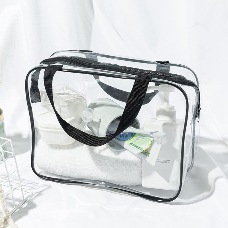 Clear Toiletry Bags, 2 Pcs Large Storage Makeup Bags Waterproof