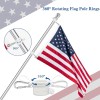 Nicecho Flagpole silver rod 5' ft Long + bracket fit