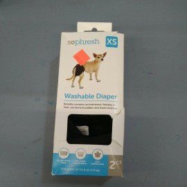 So Phresh WASHABLE Dog Diaper for X-Small Dog Black Set of 2 in heat incontinence mishaps