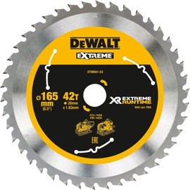 DEWALT XR Extreme Runtime Circular Saw Blade (for Plunge Circular Saws, Saw Blade Diameter 165/20 mm, 42 WZ/FZ, for Fine Cuts) DT99561