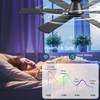 KNUN 56 inch Ceiling Fans with Lights,Brown Flush Mount Ceiling