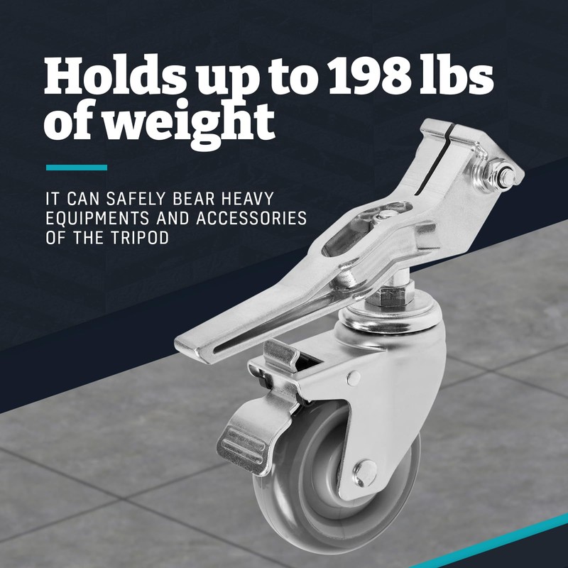 Flashpoint Wheel Set with Brakes for 25x25mm Square Light Stand