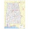 Cool Owl Maps Alabama State Wall Map Poster Rolled (Laminated