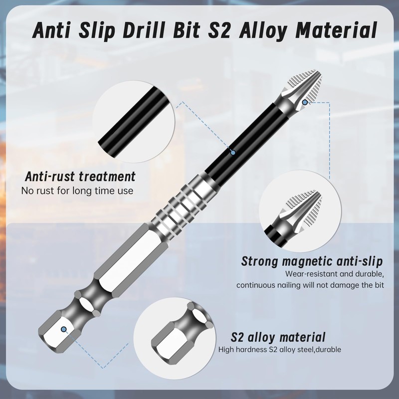 6PCS High-Magnetic Screwdriver Drill Bit Set,Magnetic Drill Bits Electric Drill
