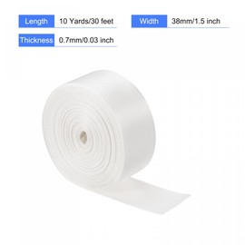 sourcing map Flat Nylon Webbing Strap 1.5 Inch 10 Yards White for Backpack, Luggage-rack