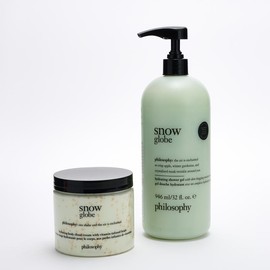 philosophy supersize snowy fun shower gel 32oz & cloud cream 16oz:_snow globe