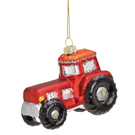 itsisa Tree Decoration Tractor Red - Tree Bauble for Farmers, Christmas Hangers, Christmas Decoration Agriculture, Christmas Tree Bauble