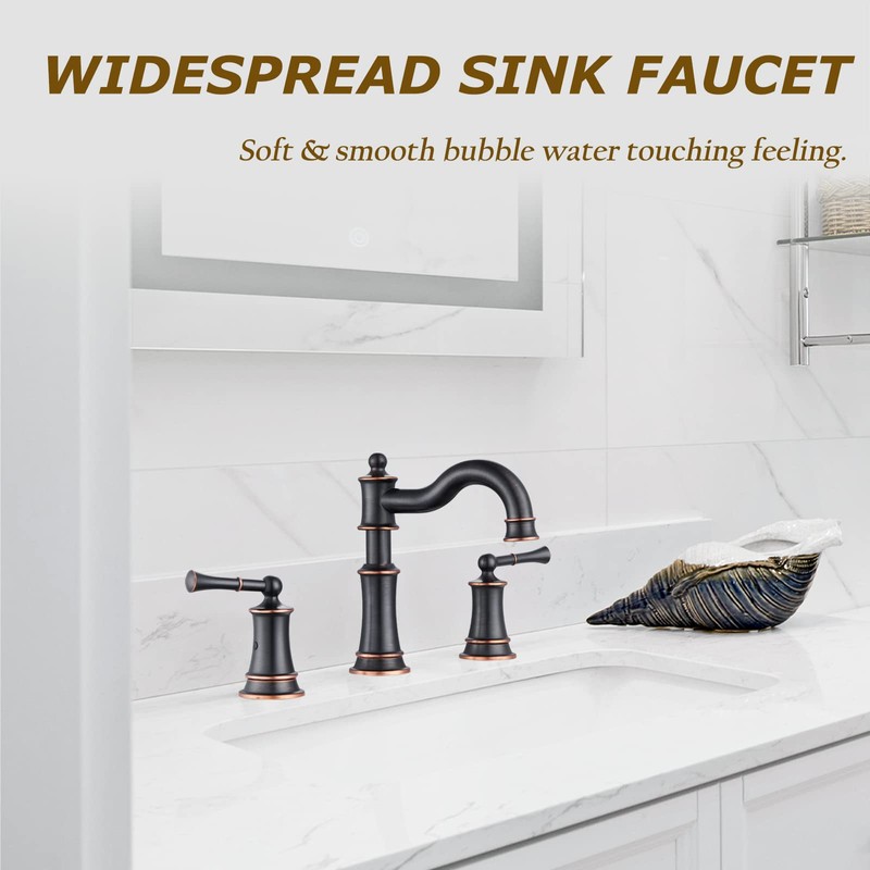 WINKEAR Roman Bathroom Sink Faucet Deck Mount or Wall Mount