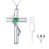 SOULMEET Crystal Cross Necklace for Ashes, Sterling Silver I Love